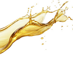 Beautiful olive or engine oil splash isolated on a transparent background