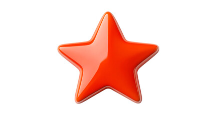 Obraz premium Shiny red star with highlights isolated against black background, cut out transparent