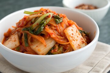 kimchi on white bowl