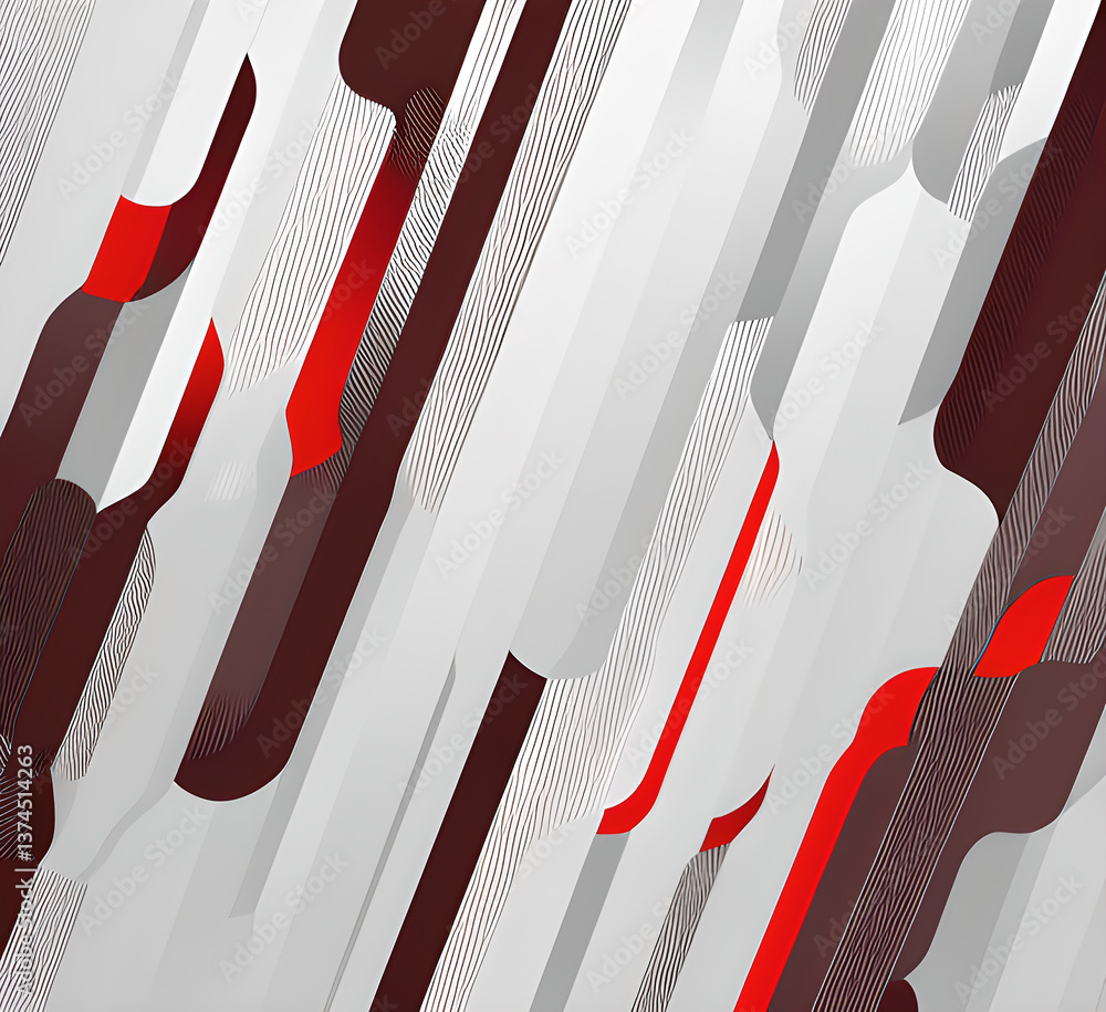 Aufkleber мodern red white geometric background features overlap effect abstract patterns layered ,generative 