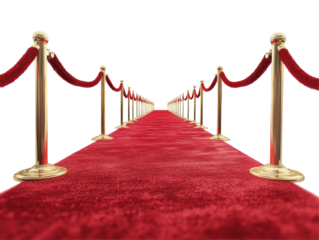 Isolated Red Carpet Event with Gold Stands