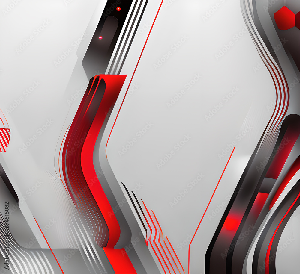 Poster мodern red white geometric background features overlap effect abstract patterns layered ,generative 