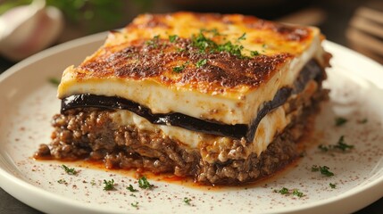 Savory eggplant bake with a rich, creamy sauce