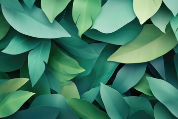 abstract design of 3d vegetation encompassing diverse plant forms and textures showcasing vibrant greens and earthy