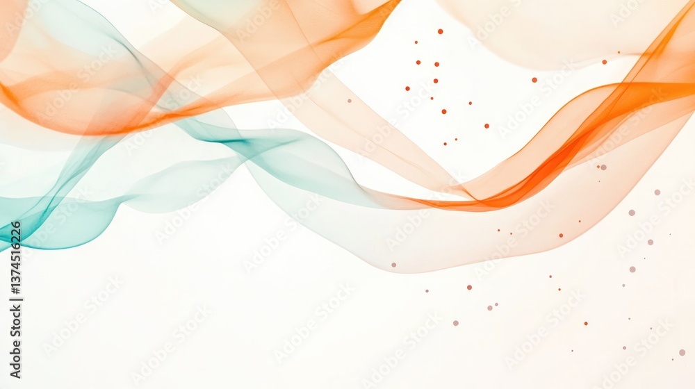 Aufkleber abstract design featuring dynamic lines and scattered dots on serene white background this compositi