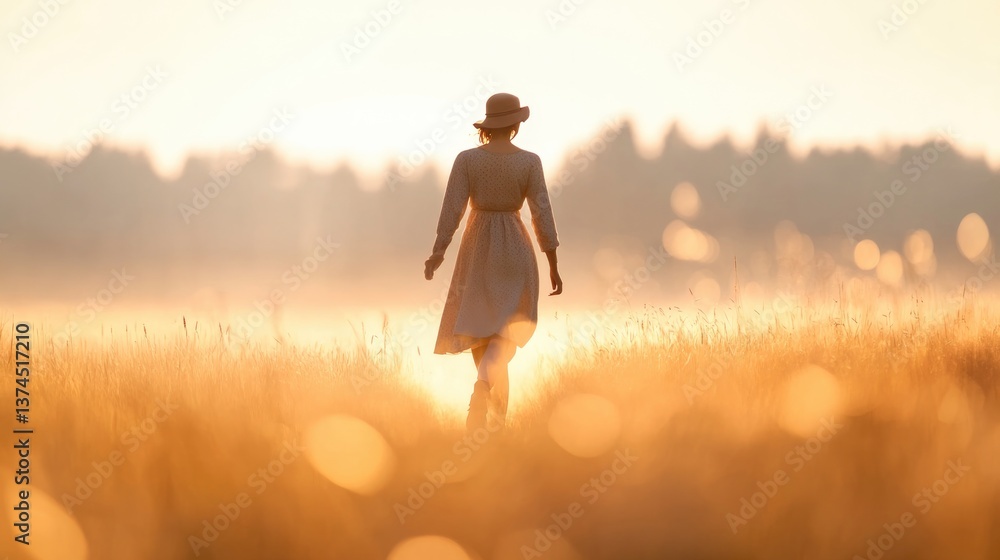 Poster capture hazy nostalgic scene with soft focus fading light and slightly abstract elements to evoke es