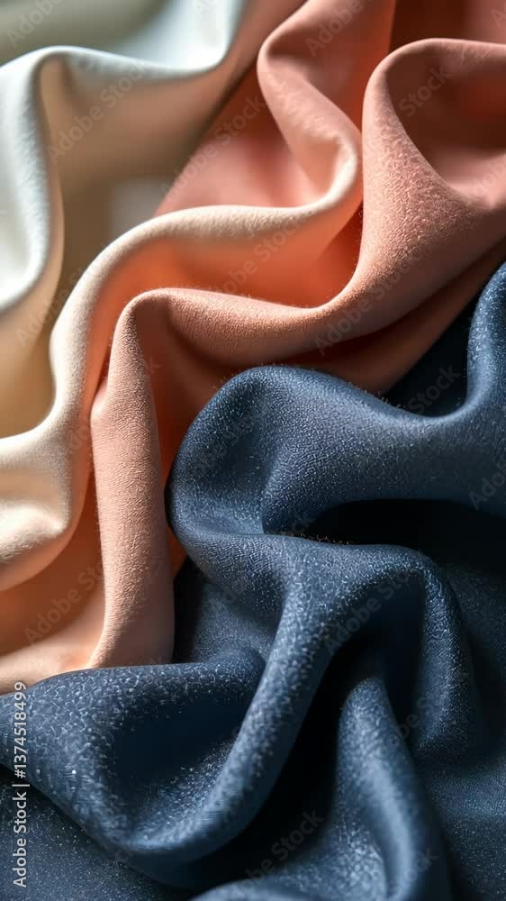 Poster the image displays a multi-colored fabric with a blue, pink, and white pattern. the blue fabric is s