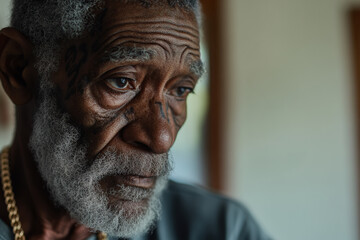 Elderly Man in Deep Thought