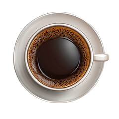 black coffee isolated on a transparent background