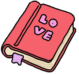 러브북 귀여운 책 일러스트