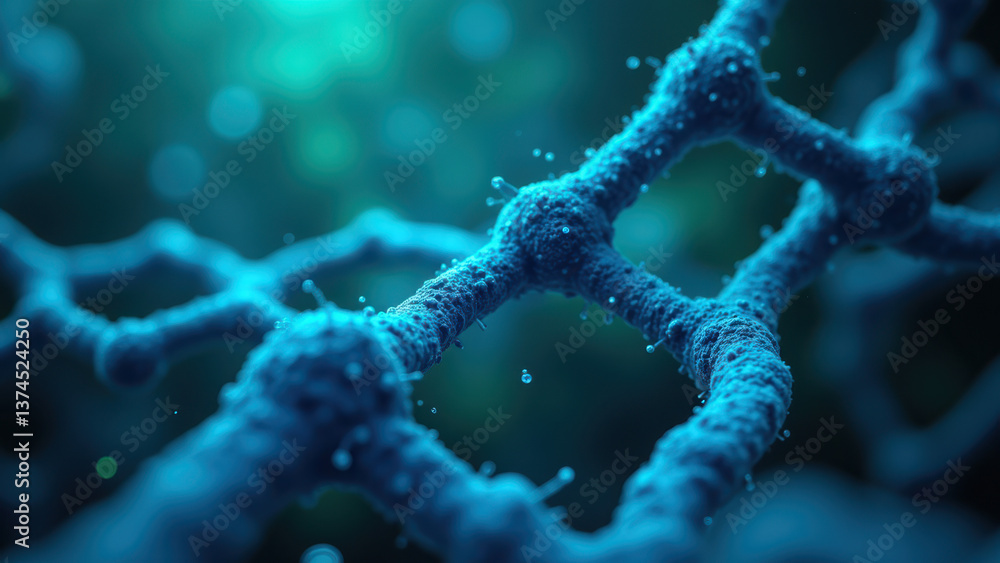 Aufkleber high-resolution microscopy image showing a section of a glp-1 receptor with blue fluorescent labelin