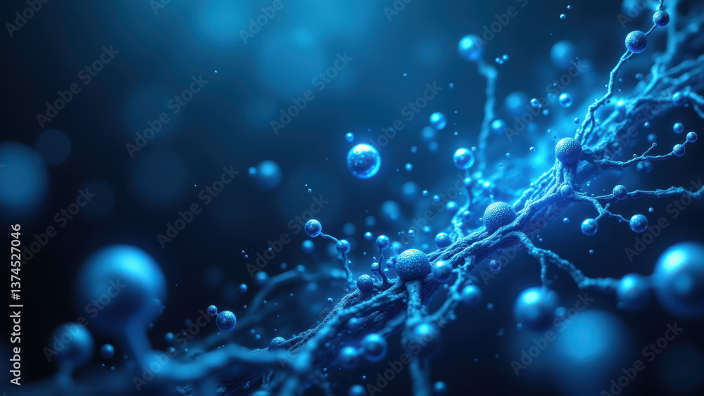 Poster high-resolution image of a microscopic view of cells with glp1, emphasizing scientific study or biot