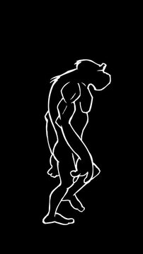 Human Evolution Animation. Progress Growth Development. Monkey, Neanderthal, Primate, Homo Sapiens.