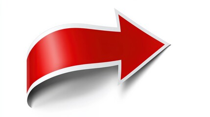Bold Red Arrow Graphic with Glossy Finish Ideal for Directional Signs, Marketing Materials, or Creative Projects to Guide Attention and Convey Movement