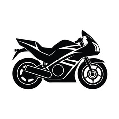 a sleek motorcycle silhouette on white background