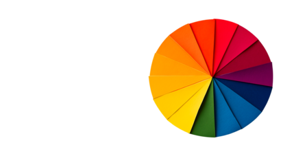 Color wheel, colorful palette guide shades, rainbow spectrum, cut out transparent