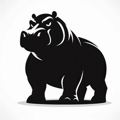 Fototapeta premium Hippo Silhouette image