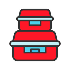 red folder with documents