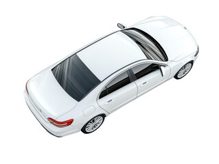 Isolated White Car Top Angle