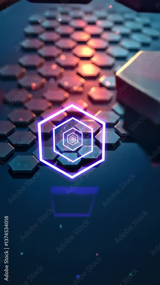 Fototapete a close up of a hexagonal pattern. the pattern is made up of many small hexagons