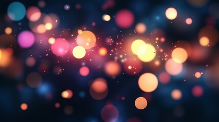 光の粒が舞うレンズで撮影したようなぼやけたCG画像	