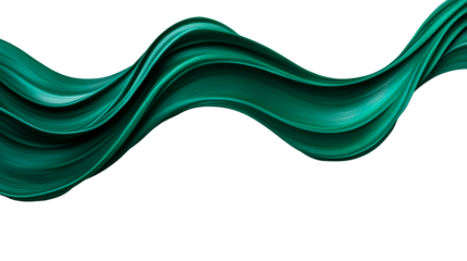 Abstract Teal Wave with Realistic Paint Swirls, cut out transparent