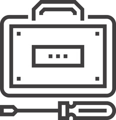 tech service flat line web icon