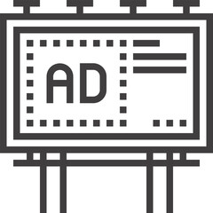 billboard flat line web icon
