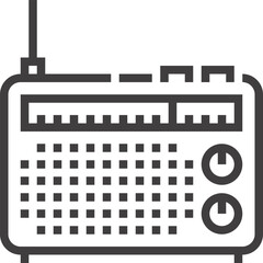 radio advertising flat line web icon