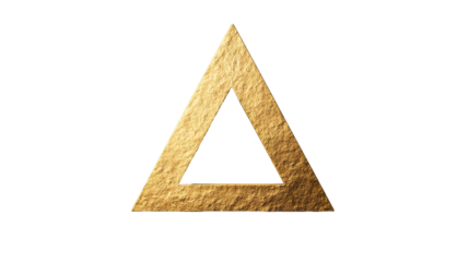 Golden Delta Symbol on Black Background, cut out transparent
