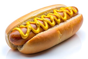 Hot dogs with mustard and ketchup served in buns