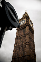 Big Ben in Color with Black and White London Forground