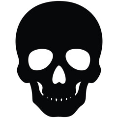 Death skull flat icon, human skull silhouette head vector
