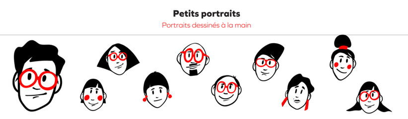 Portraits minimalistes dessinés à la main