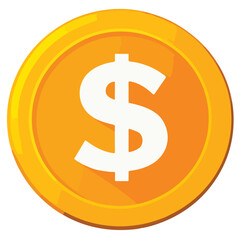 Obraz premium Money coin icon. Flat gold coin vector with currency symbol. isolate on white background.