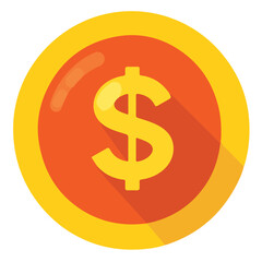 Obraz premium Money coin icon. Flat gold coin vector with currency symbol. isolate on white background.