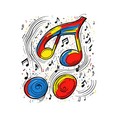 Obraz premium Sketchy Symphony: A Rough and Fun Music Symbol