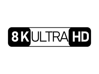 4K 8K Ultra HD video format vector icon set. High resolution web tv screen symbol, vector illustration