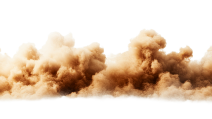 Sandstorm cloud of dust and smoke, abstract background, cut out transparent