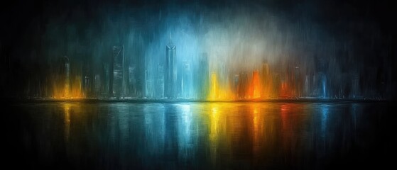 Naklejka premium Skyline reflection