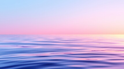 Obraz premium Tranquil Ocean Horizon: Serene Waters and Pastel Sunset Sky, Nature's Beauty, Peace
