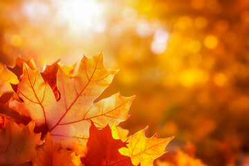A close-up image of golden autumn leaves on a branch, capturing a warm and seasonal feel. Perfect for nature and fall-themed visuals.