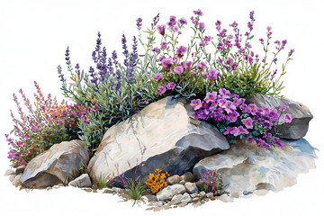 An informative illustration discussing a dry soil garden and its plant selection for drought resistance