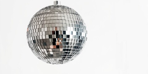 Elegant Disco Ball Suspended Against White