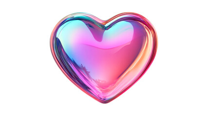 Holographic Heart on Black Background, Cut Out Transparent