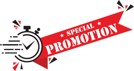 Red & Black Special Promotion Stamps: Vector Graphics