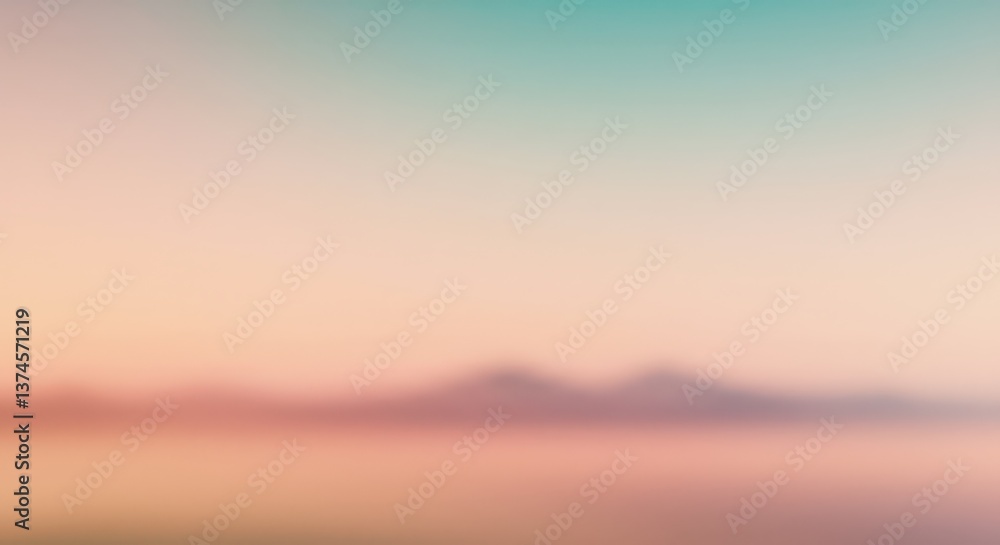 Poster calming background with blurred mountains and smooth color transitions for relaxation, tranquility, 