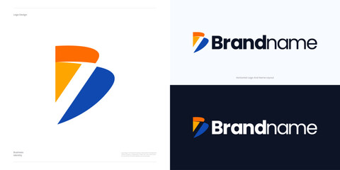 Letter B colorful logo icon design vector illustration element editable, Creative modern symbol abstract initial B sign concept for technology and brand identity business.