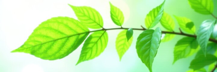 Obraz premium Green leaf isolated on a bright white background, leaves, greenery