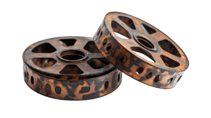 old rusty gear on transparent background